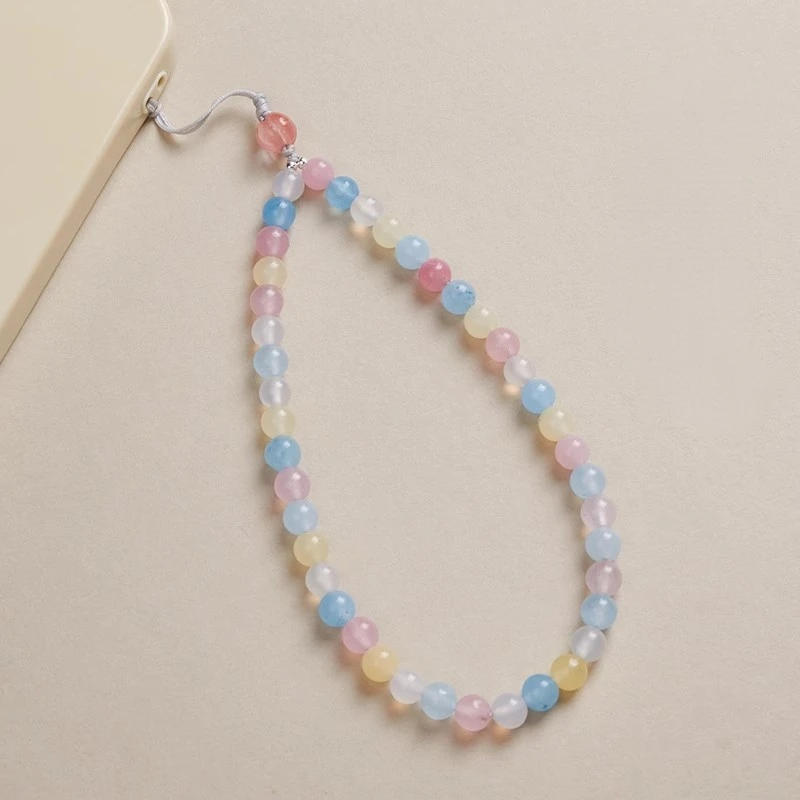 

Красочный морганитовый ремешок с подвеской для телефона, милый минималистичный ремешок на запястье, анти-потерянный ремешок для телефона премиум-класса для телефона и ключей...