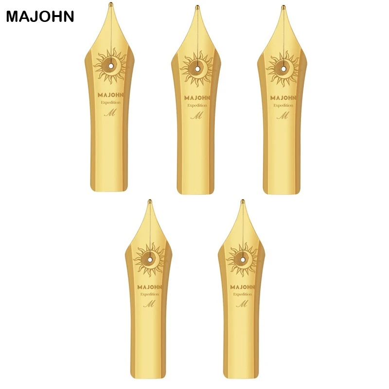 

Сменный наконечник для перьевой ручки MAJOHN F/M 8 # Наконечник типа 40, большой позолоченный, серебряный, глянцевый, офисный для канцелярских принадлежностей P139/P15.