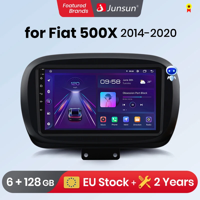 Junsun V1 Plus For Fiat 500X 2014 - 2020 Car Radio wireless CarPlay Android Auto car intelligent systems No 2 din 2din DVD