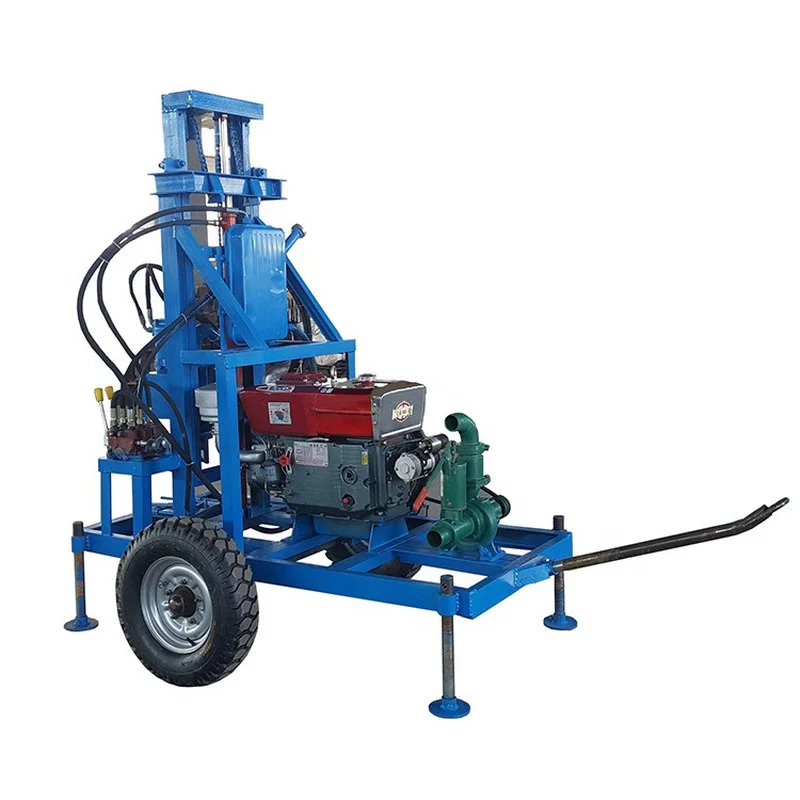 Hydraulic Portable Diesel Small Water Well Drilling Rig 80M Deep Water Well Drilling Rig