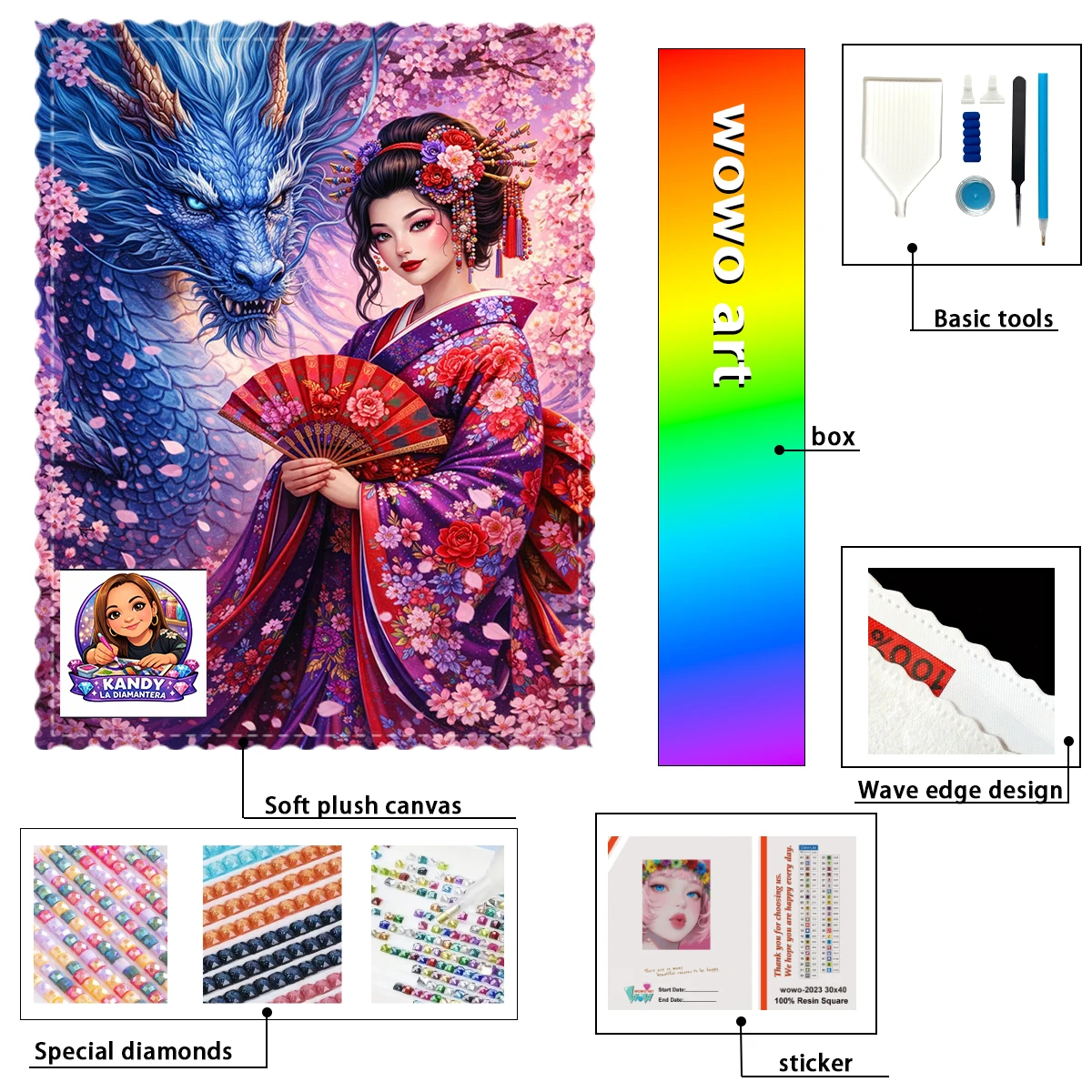 

【KANDY_ Diamond Art】The pink combination of the dragon and the girl AB Rhinestone FD Rhinestone Perfect Resin Diamond