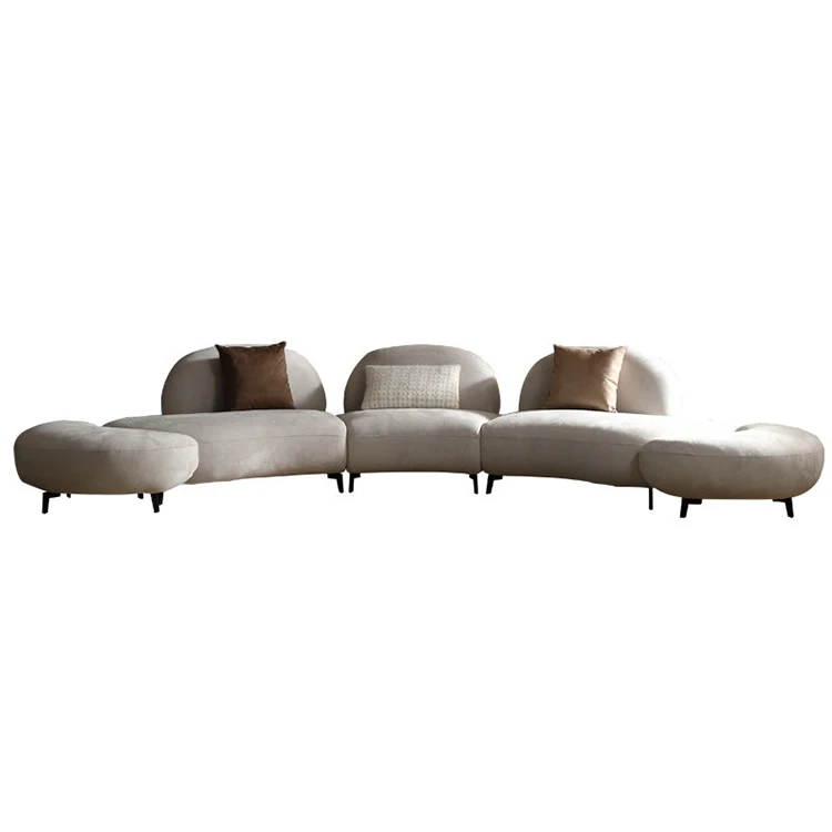 #Factory-Sourced Minimalist Reef Modular Sofa Simple Creative Designer Furniture for Apartment Villa Leisure Fabric Curved Sofa