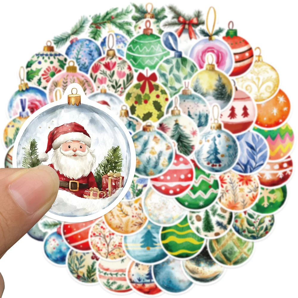 10/30/56pcs Colorful Christmas Ball Lamp Stickers Aesthetic Decoration DIY Phone Laptop Notebook Funny Kid DIY Stickers Toy Gift