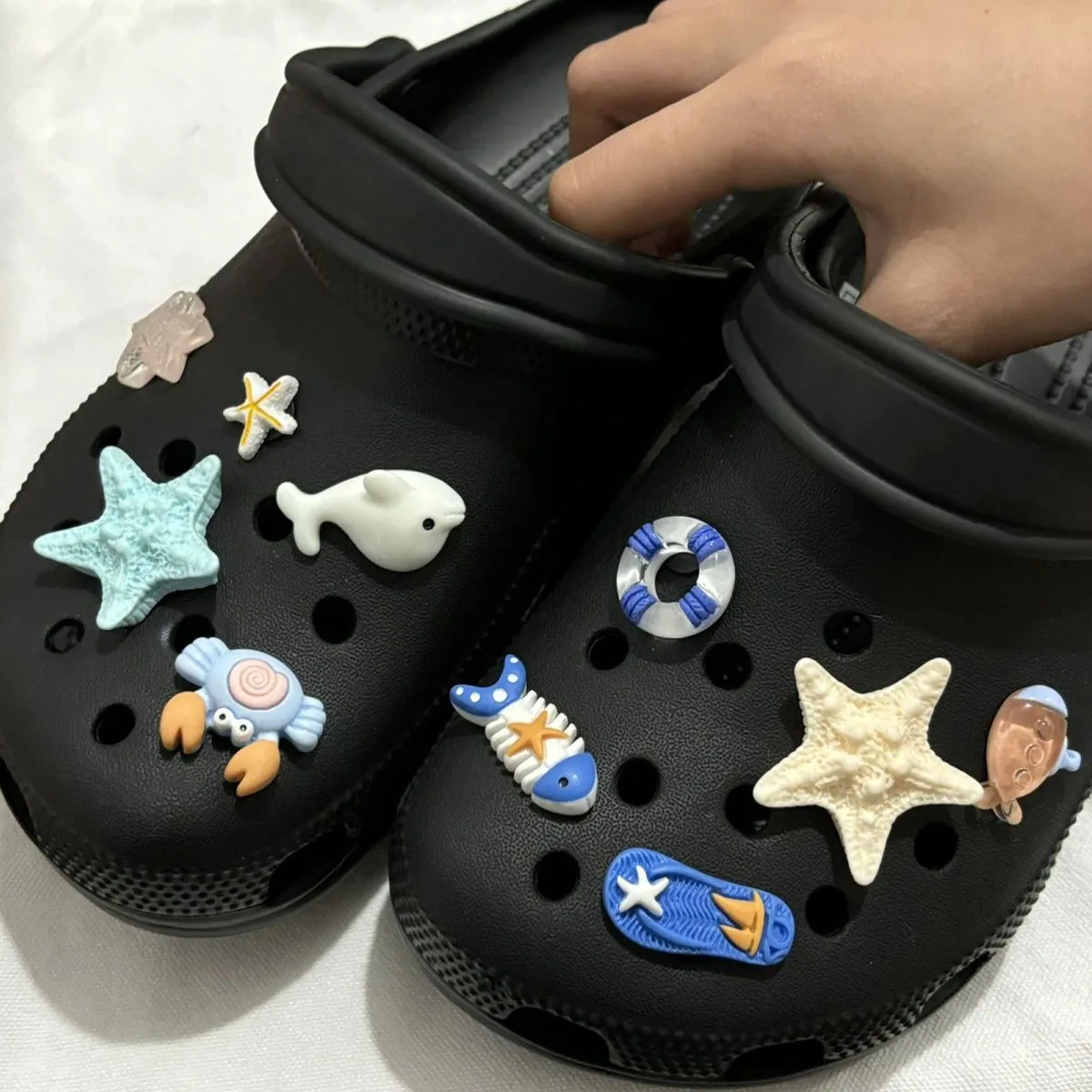 Cute Marine Starfish Shell Shoe Charms Accessories DIY Clogs Slide Sandals Garden Shoe Decorative Buckle Pins Boys Girls Gifts