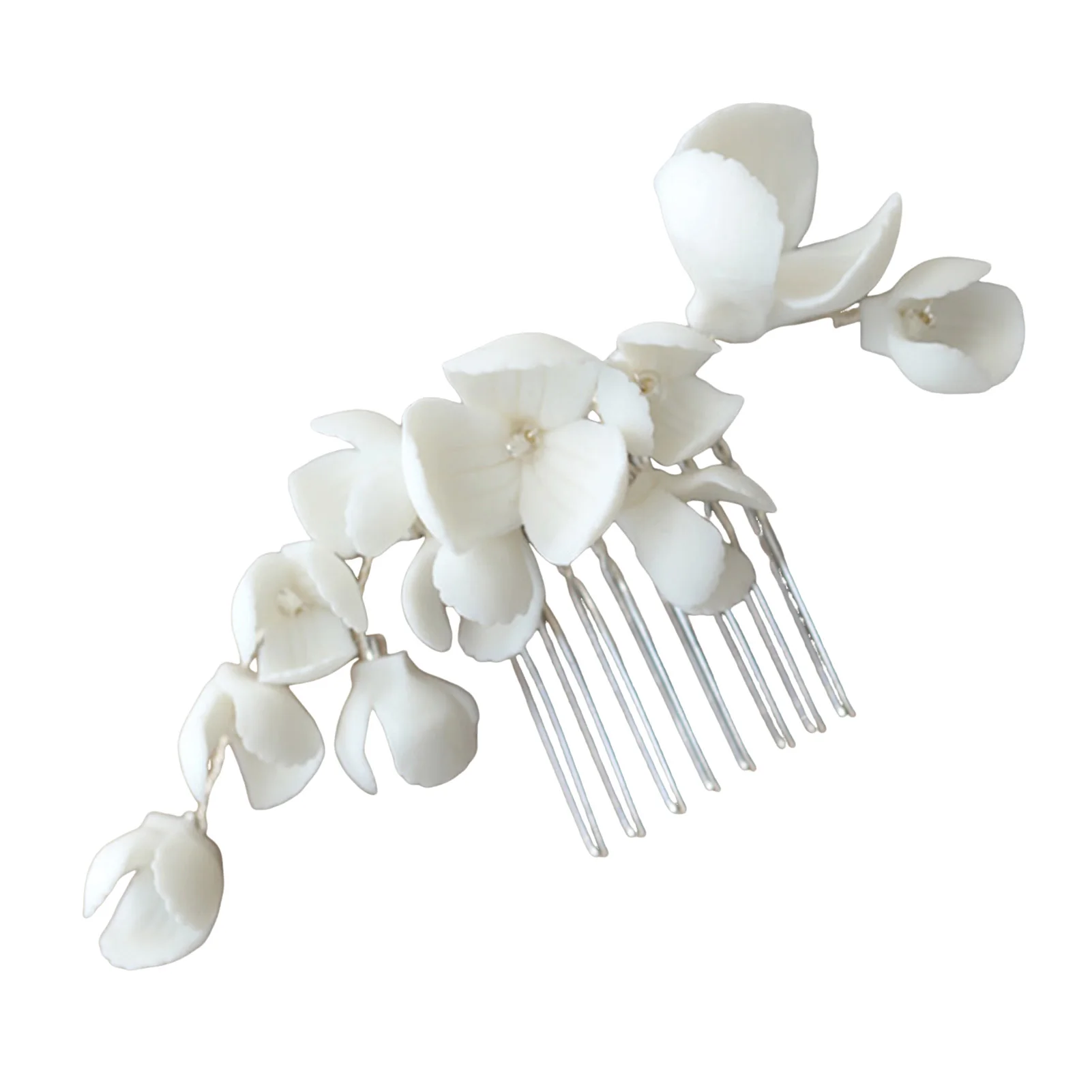 Sisir Rambut Wanita/Aksesoris Rambut Antislip Keramik Bunga Alat Penata Rambut untuk Penataan Rambut Keriting Tebal