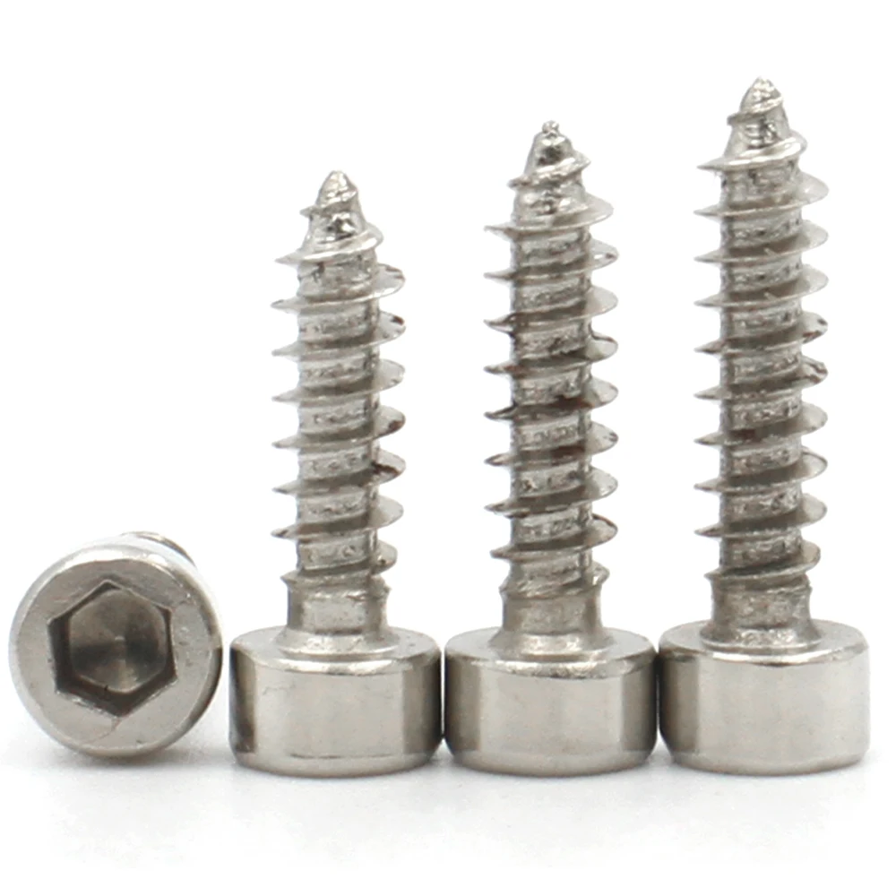 M1.7～M5 黒/ニッケル亜鉛メッキ炭素鋼六角穴付き皿頭セルフタッピングねじ