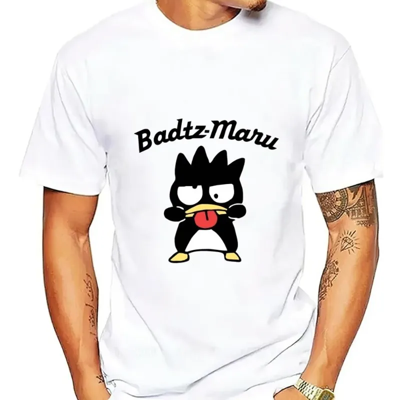 MINISO Sanrio Bad badtz-Maru T Shirt Men Couple Combination Women Clothes Short Sleeve Collar Fashion Cotto