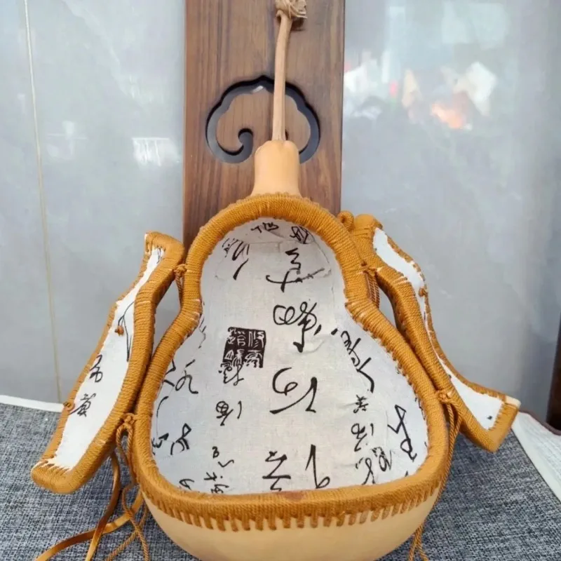 Natural woven gourd cultural play bag, messenger bag, open backpack, creative pendant, handmade storage gift.