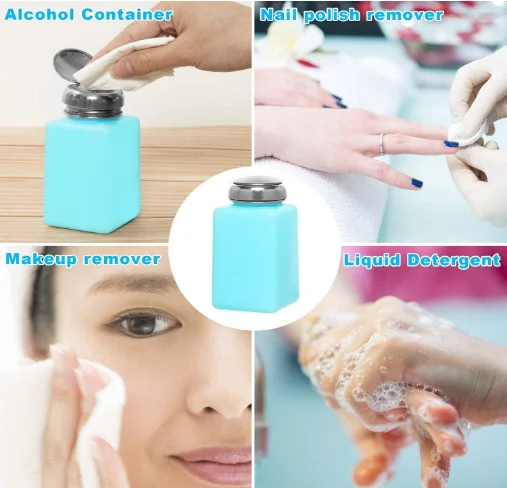 Mechanic 180ML Plastic Liquid Alcohol Bottle Nail Art UV Gel Cleaner Bottle Tool Press Pumping Dispenser Pump Cleaner Tackle