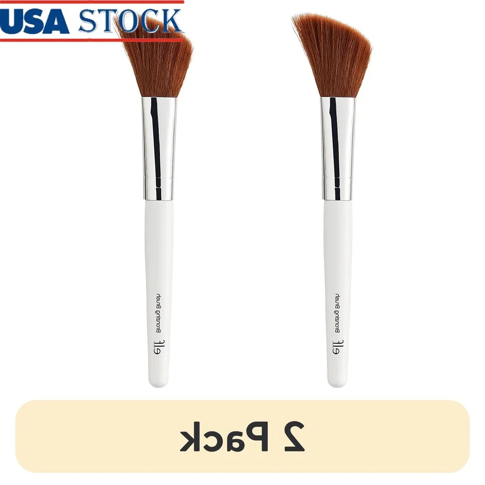 

2 Pack Bronzing Brush Effortless Contouring Multi-Purpose Application Blush Powder High-Quality Vegan Cruelty-Free Angled