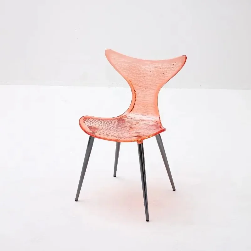 Acrylic fishtail rainbow stool, colorful, high-value creativity, home restaurant, back stool