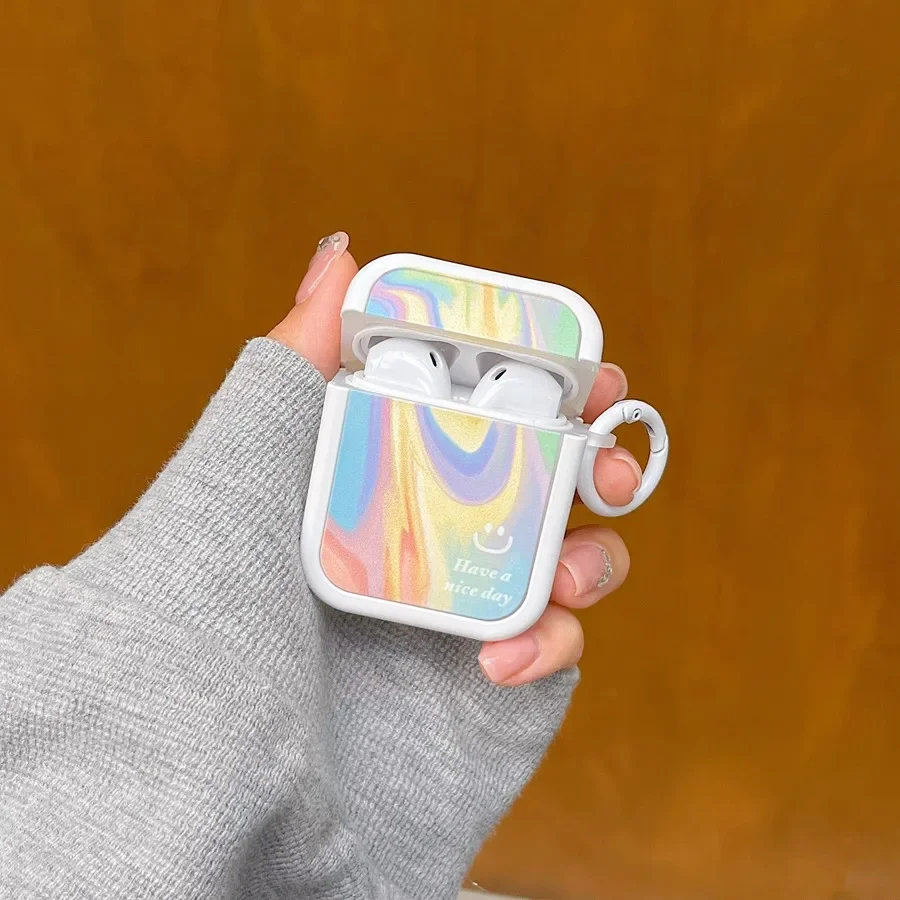 Capa colorida do arco-íris para Airpods Pro, Silicone TPU Case, Fone de ouvido, Airpods 2, 3 Pro, Airpods 2, 3