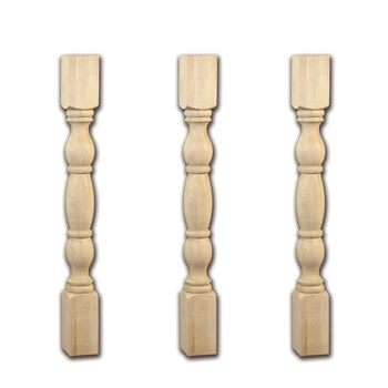 Customization Handrail Decorative Classic Design Balcony Railings Indoor Stair Wood Balustrades Handrails Wood Balusters