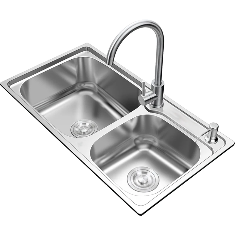 

Cheaper One Piece Pedestal Composite Modern Sus 304 Stainless Steel Kitchen Sink Strainer Stretch Flume