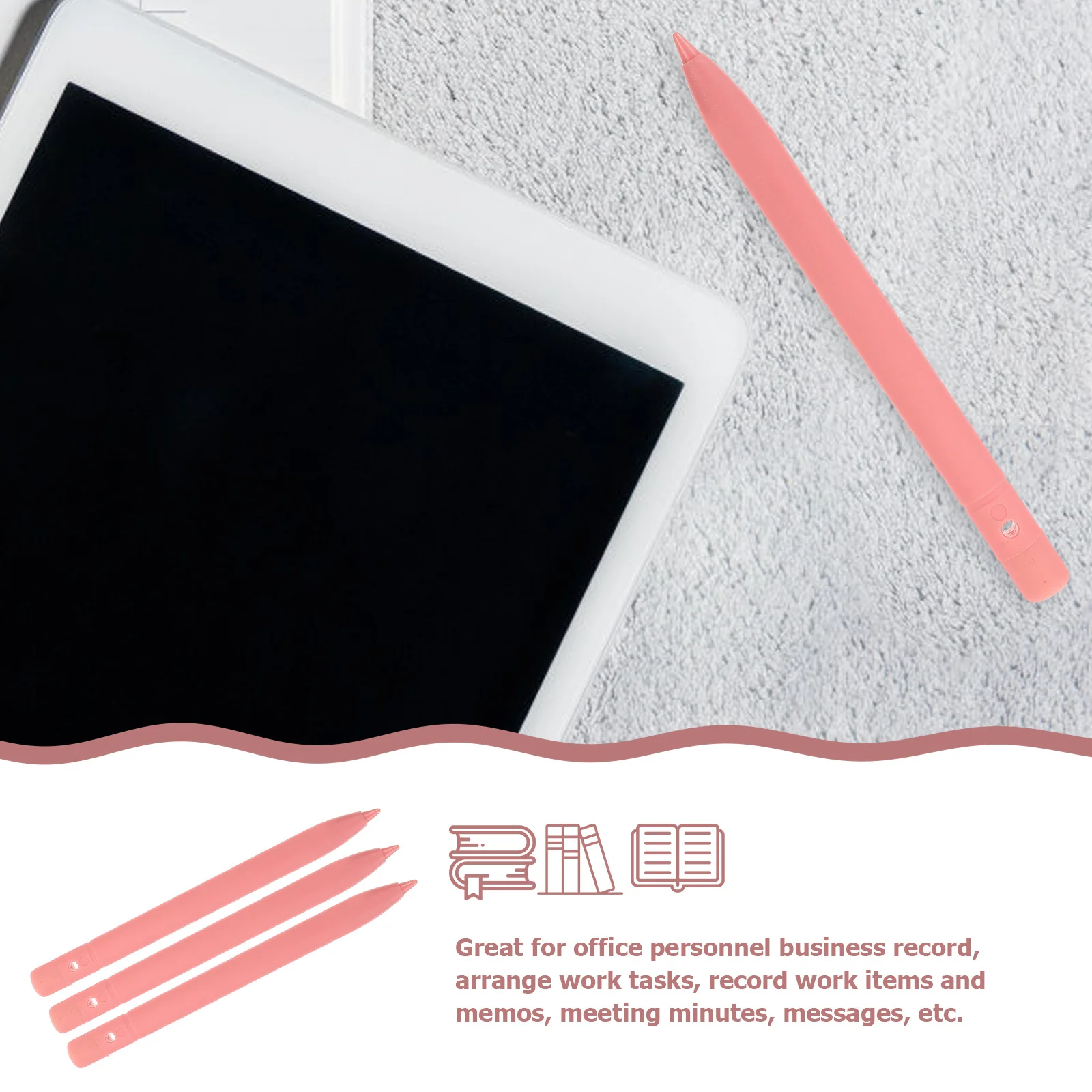 

3Pcs Erasable Writing Board Pens Black for 8.5 10 12 Inch Tablet Stylus Pen for Kids Early Education Office Memo Record