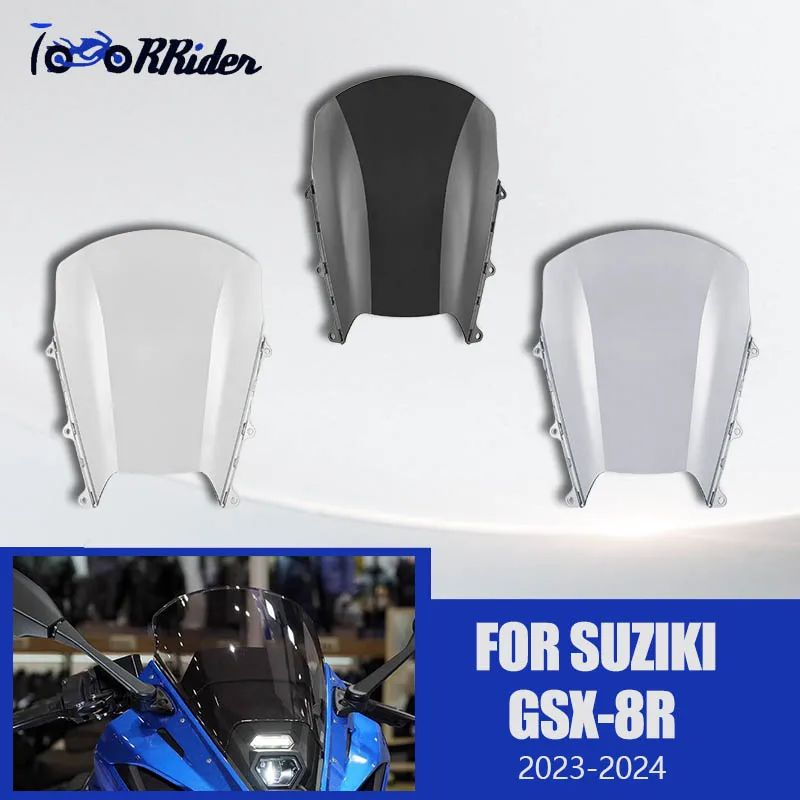 

Лобовое стекло мотоцикла для Suzuki GSX-8R 2023 2024, кронштейн для ветрового стекла, ветрозащитное стекло с монтажным кронштейном, аксессуары для дефлектора