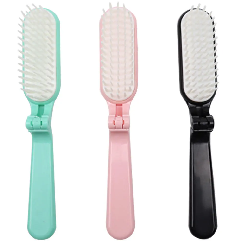 

3Pcs Folding Hair Brush Portable Travel Comb Small Detangler Brush for All Hair Types Long Short Thick Curly Extensions Wigs