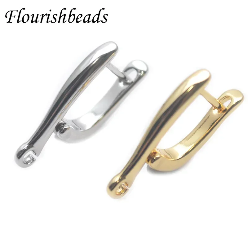 30pcs Nickle Free Anti Rust Real Gold Rhodium Plating Brass Metal Earring Hooks for Jewelry Making Supplier