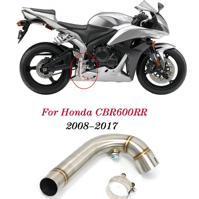 Motorcycle Exhaust System Escape Moto Modified Middle Link Pipe Tube Slip On For CBR600RR 2008-2016 Years