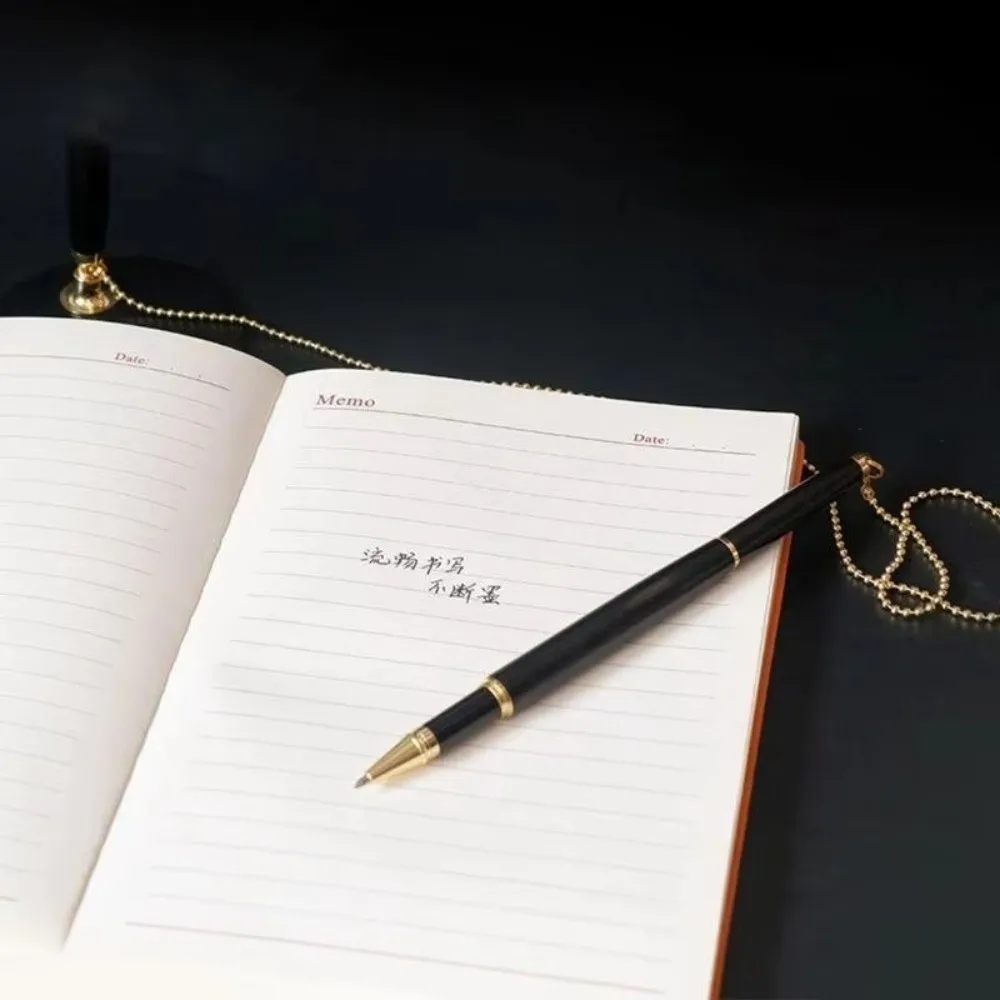 Security Design Metal Desk Pen Fixed Chain Comfort Grip Signature Pen Rotating Design Durable Sticky Desk Pen Hotel Use