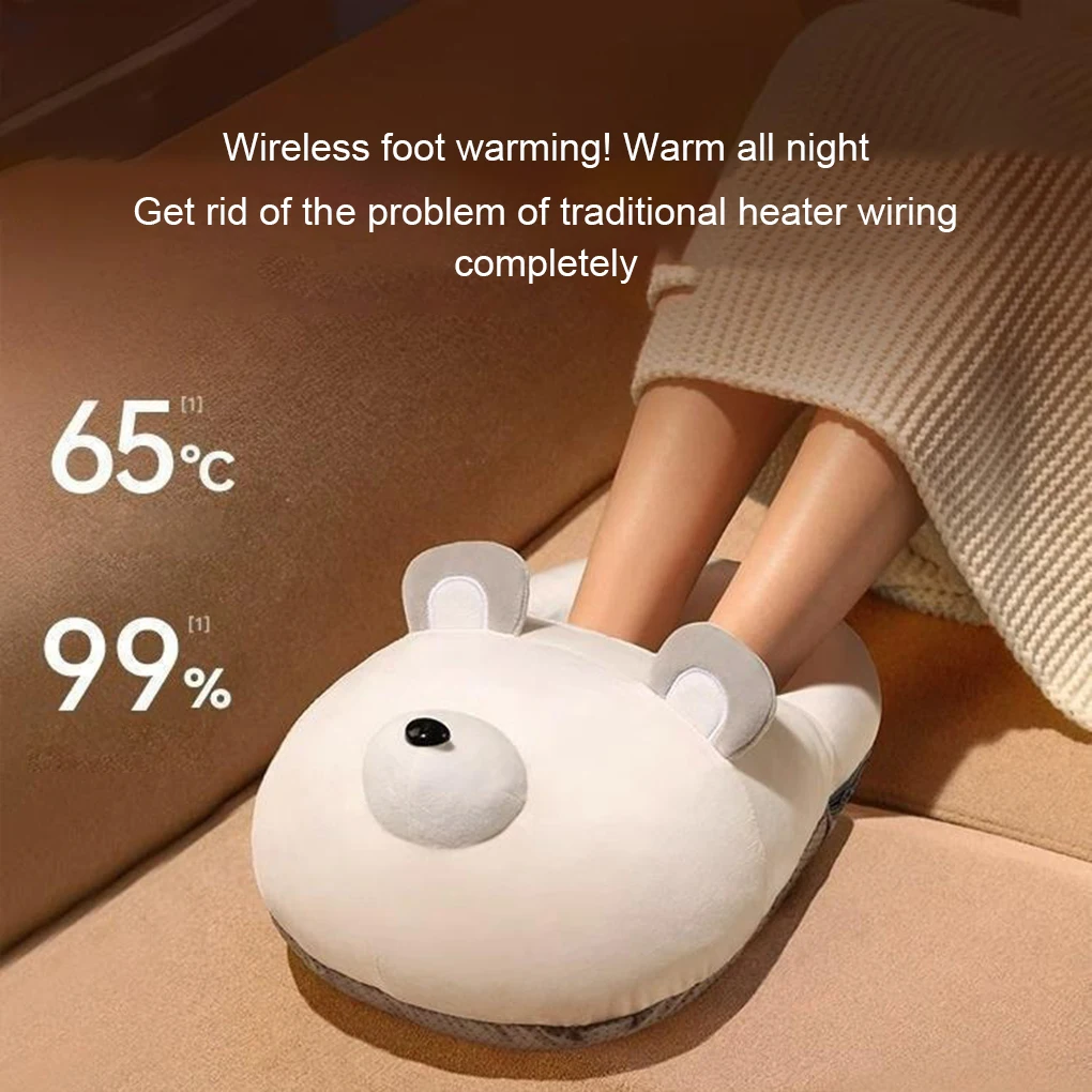 Winter Electric Foot Heating Pad USB Charging Soft Plush Cartoon Foot Warmer Heater Improve Sleeping Household Foot Warming Mat