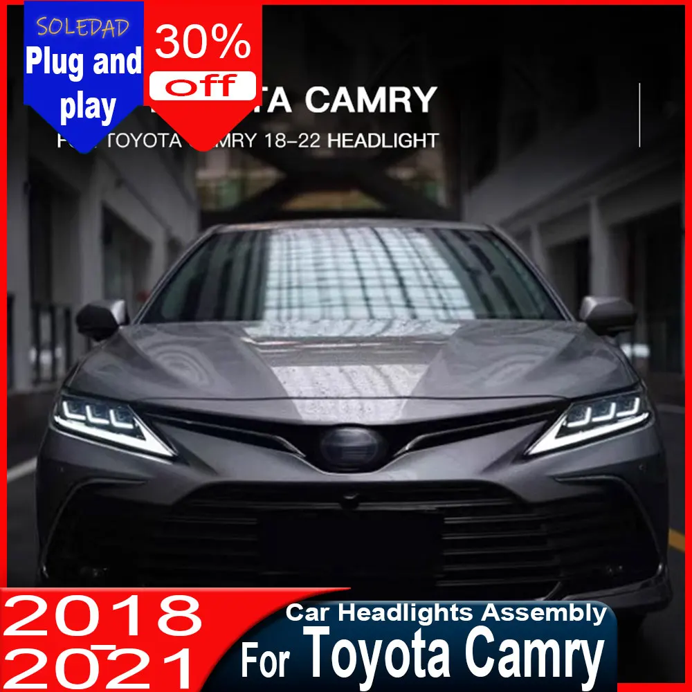 Car LED Headlights For Toyota Camry 2018-2023 Front Light DRL Head Lamp Turn Signal Dynamic LED Projector Lens Car Accessories