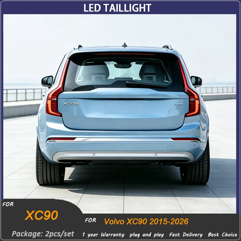 Car For Volvo XC90 Taillight 2016-2026 Upgrade Modified to New DRL Dynamic Turn Signal LED Taillight Auto Accessories