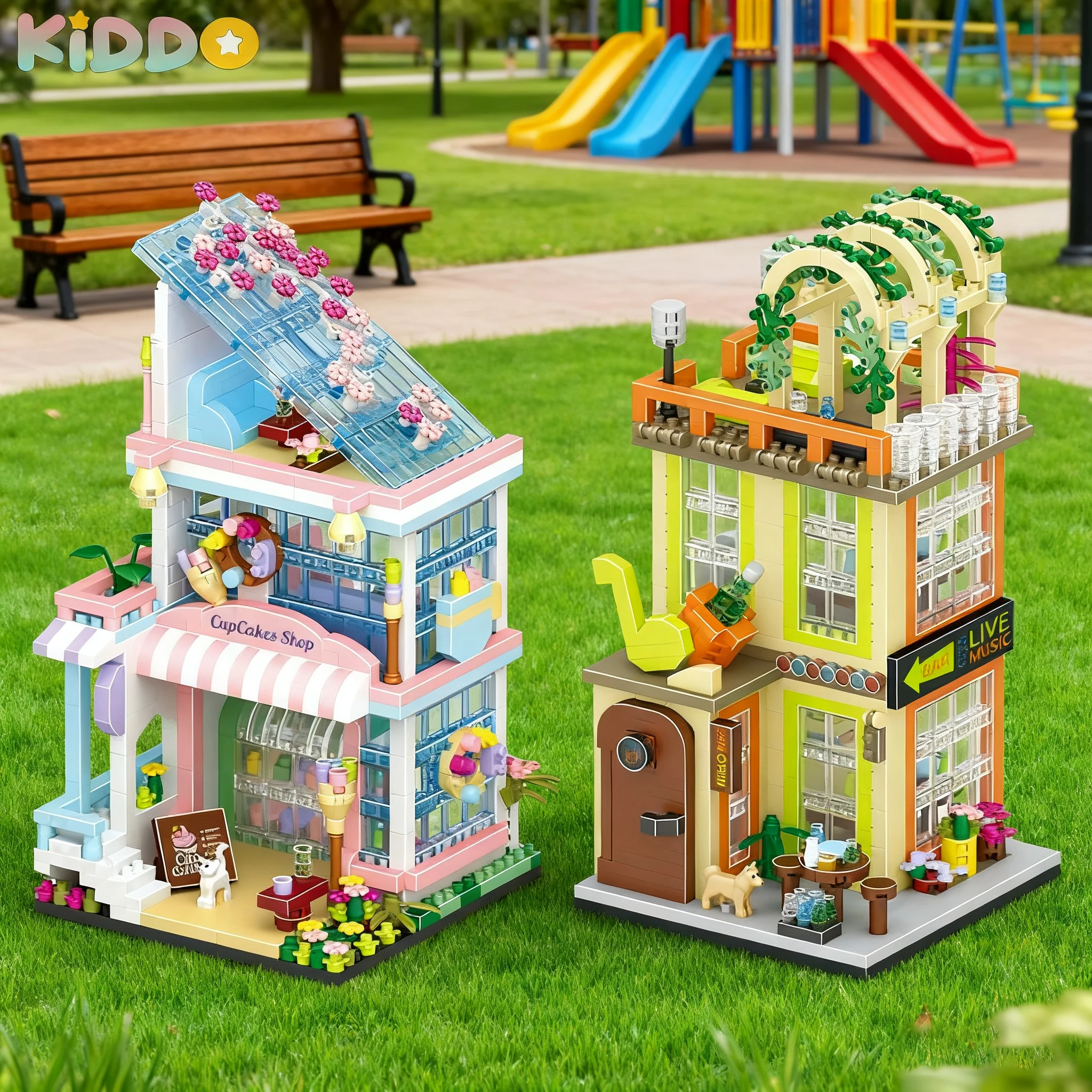 متجر منزل اللبنات العمارة عرض الشارع مخزن نموذج لتقوم بها بنفسك الطوب الصغير هدية عيد ميلاد لعب للأطفال هدايا عيد الميلاد #1