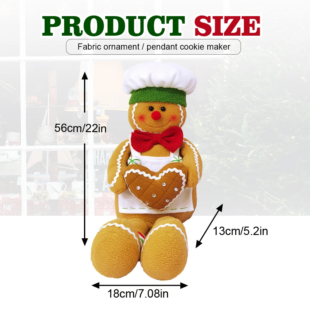 Gingerbread Doll Biscuit Cookie New Large Retractable Toy Boy/girl Dolls Ornaments Christmas Decor 2024 New Year Gifts