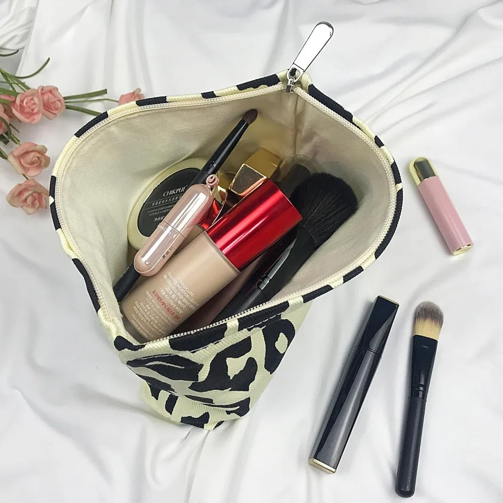 حقيبة مكياج للنساء - حقائب مستحضرات تجميل سروال قصير بتصميم جمالي للسيدات، مقلمة نسائية، مقلمة لطيفة على شكل وجه مبتسم #4