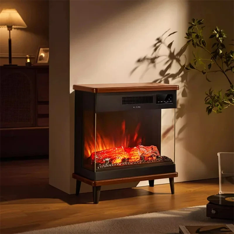 Modern Freestanding Fireplace Heaters 3D Simulation Flame Heating Electric Fireplaces Multifunctional Energy Saving Fan Heater