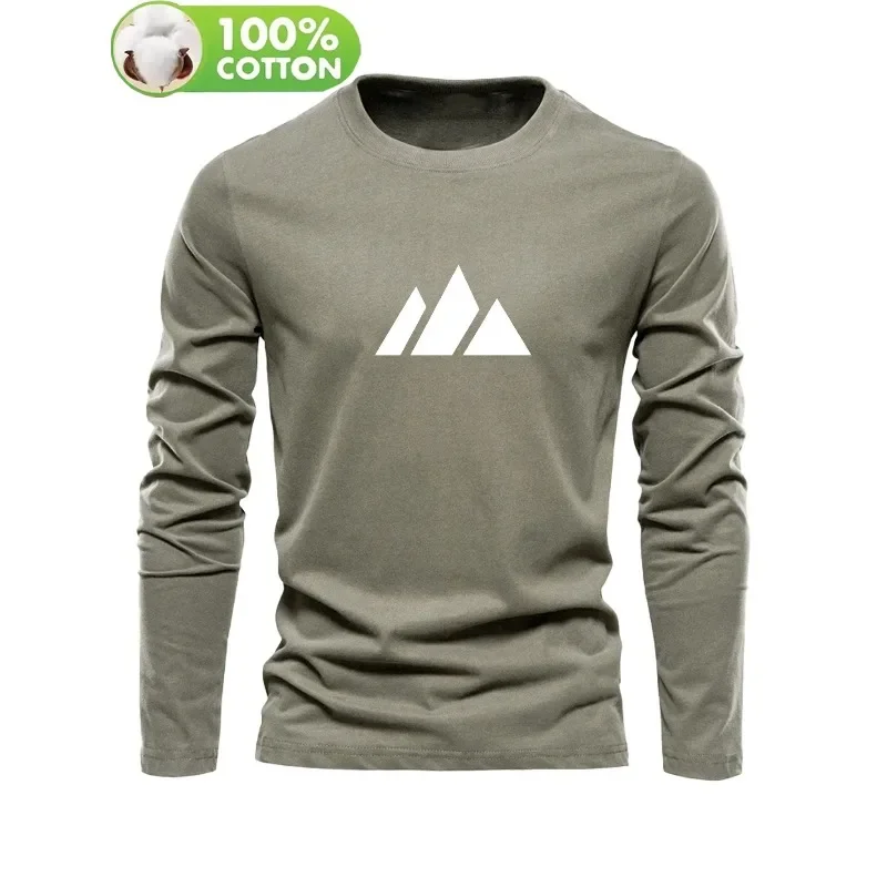 100 Percent Cotton Long Sleeve Crew Neck Tee For Men Comfort Light Fabric Suitable For Daily Walking Travel Casual Street Outfit view 6