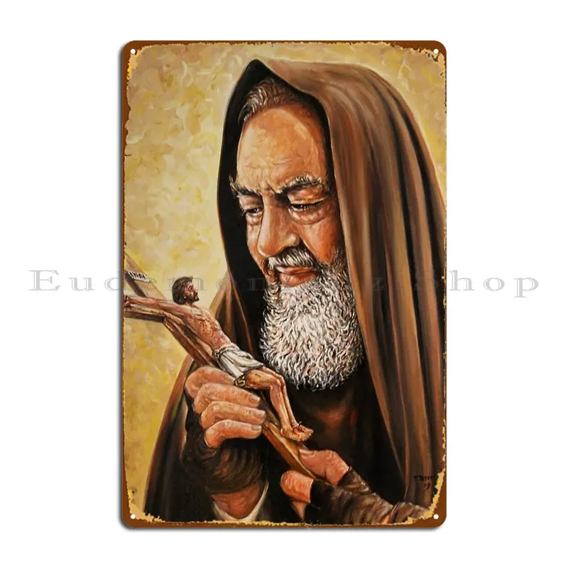 Metal Saint Padre Pio Tin Sign Cartaz, Sinais de metal, Festa Mural de Parede, Bar Caverna, Pub, Mural