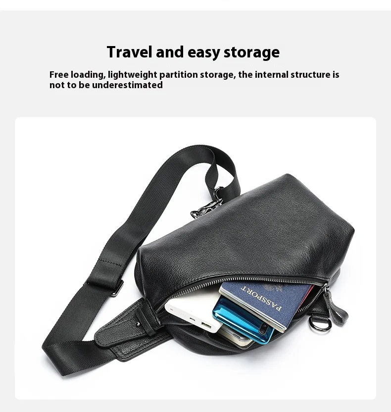 New Arrival Men's Waterproof Crossbody Bag in Genuine Leather