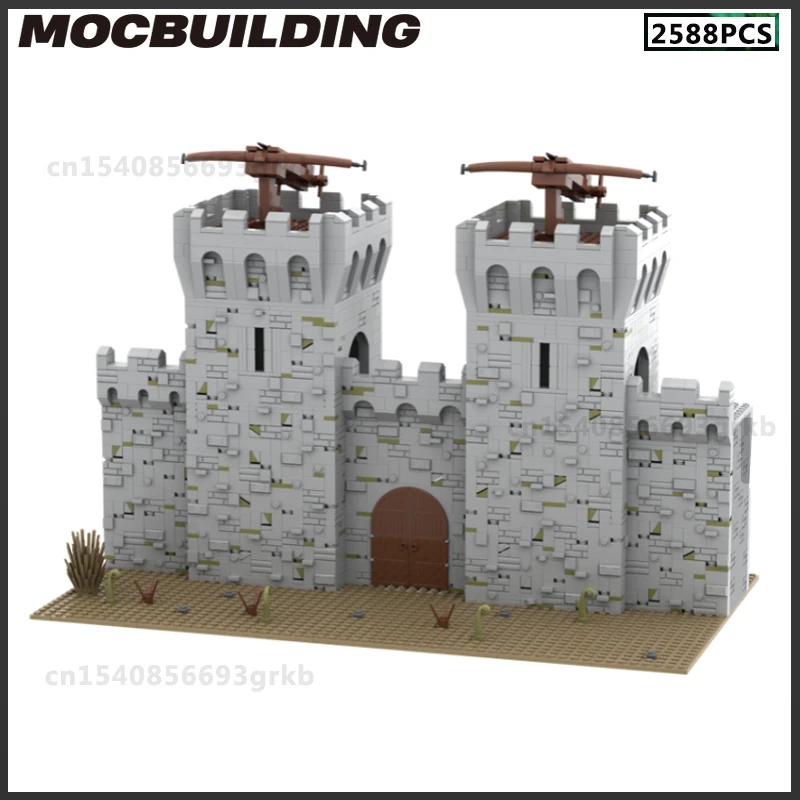 

MOC Building Block DIY Bricks Medieval Outpost Fortress Castle Gates Architecture Model Assembling Toys Collection Christmas