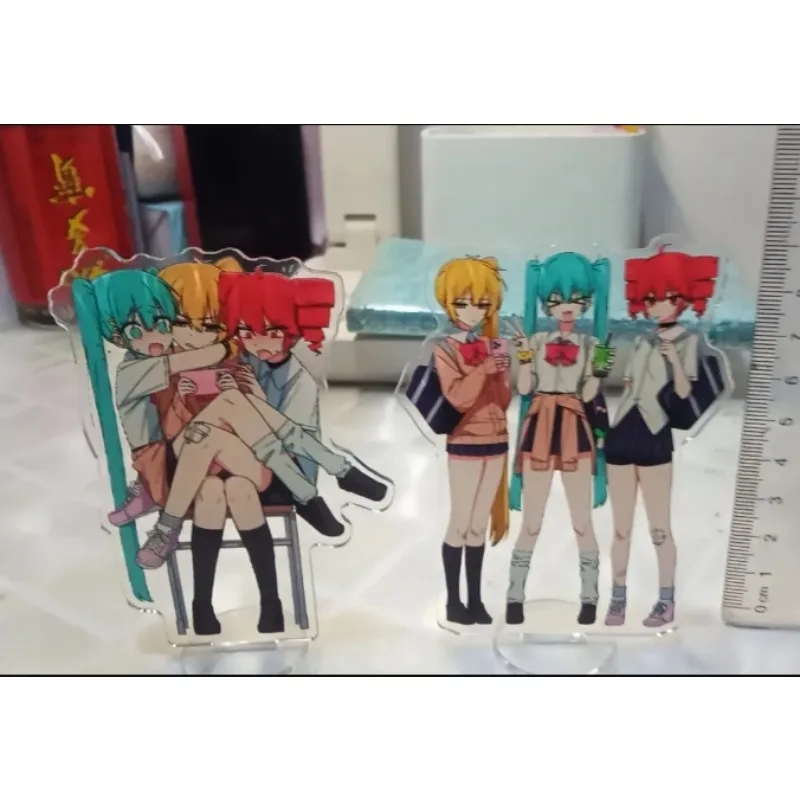 15cm Kawaii Acrylic Standing Decor Hatsune Miku Anime Figure Peripherals Bracket  Cartoon Desktop Ornament Birthday Gifts Toys