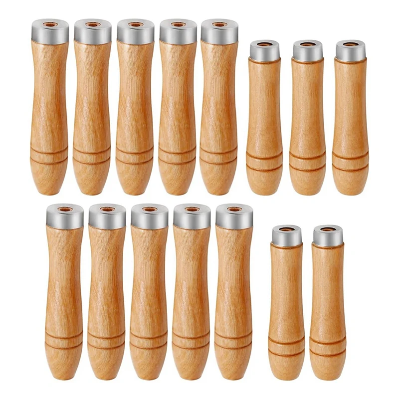 Burr Steel Wooden File Handle Buraco Redondo Pequeno Punho de Madeira Durável Fácil de Usar 15 Pcs mm mm mm