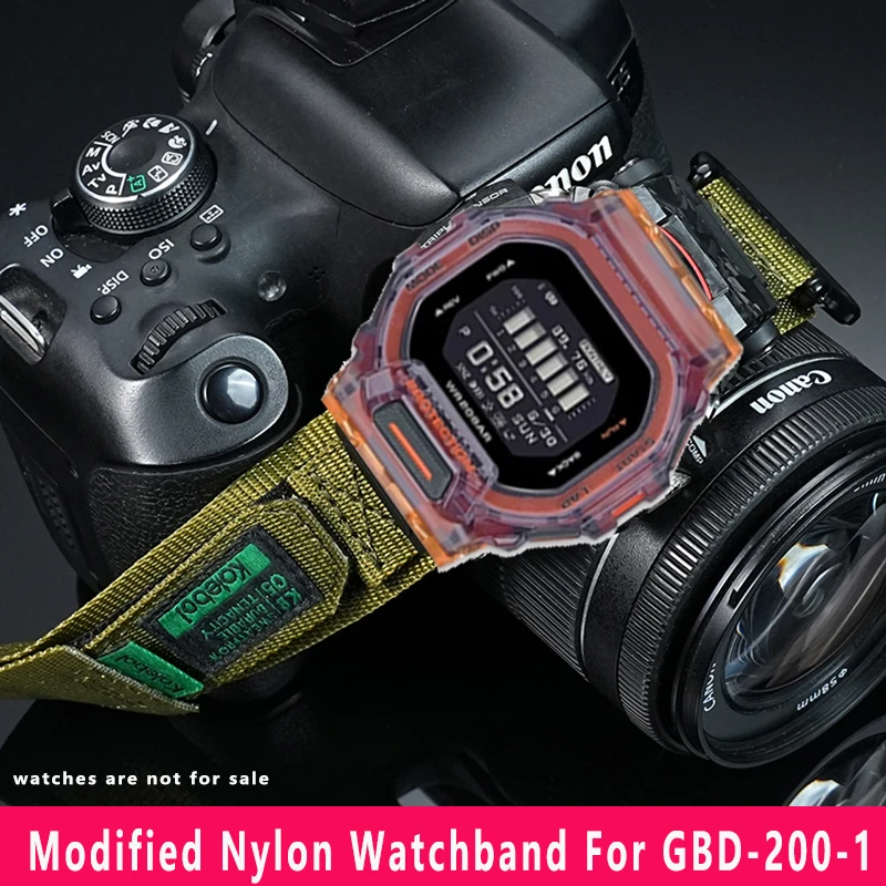 

For Casio G-SHOCK Black Knight 3506 GBD-200-1/GBD-200SM Modified Nylon Watchband Canvas Watch strap Men Outdoor Sports Bracelet