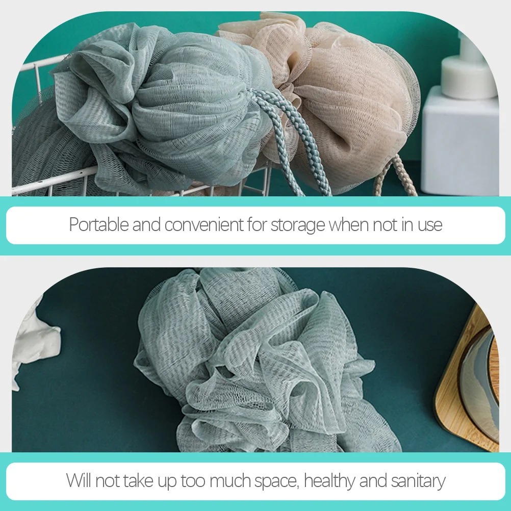 

3Pcs Exfoliating Body Scrubber Back Washer Shower Loofah Mens Bath Sponge Portable Lather Friendly Daily Use