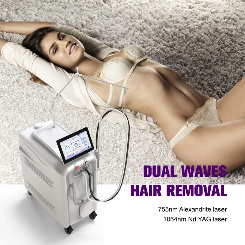 755nm Yag 1064nm Alex 755 1064 Long Pulse Alexandrite Laser Hair Removal
