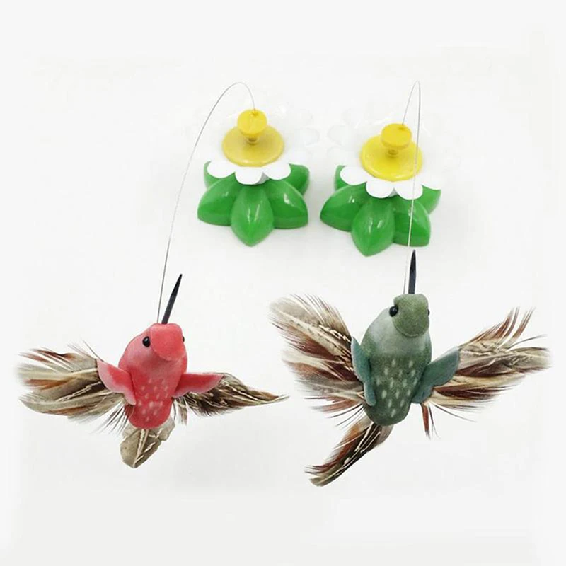 Rotating Electric Flying Butterfly Colorful Interactive Cat Dog Automatic Humming Bird Intelligence Training Rotating Funny Toys