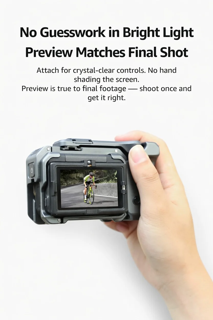 RONKOEN Für Insta360 Ace Pro 2/Pro SR-ARC-1 Magnetische Sonnenblende Faltbarer Blendschutz Bildschirmabdeckung Snap-On Sportkamera-Zubehör – Detail 3