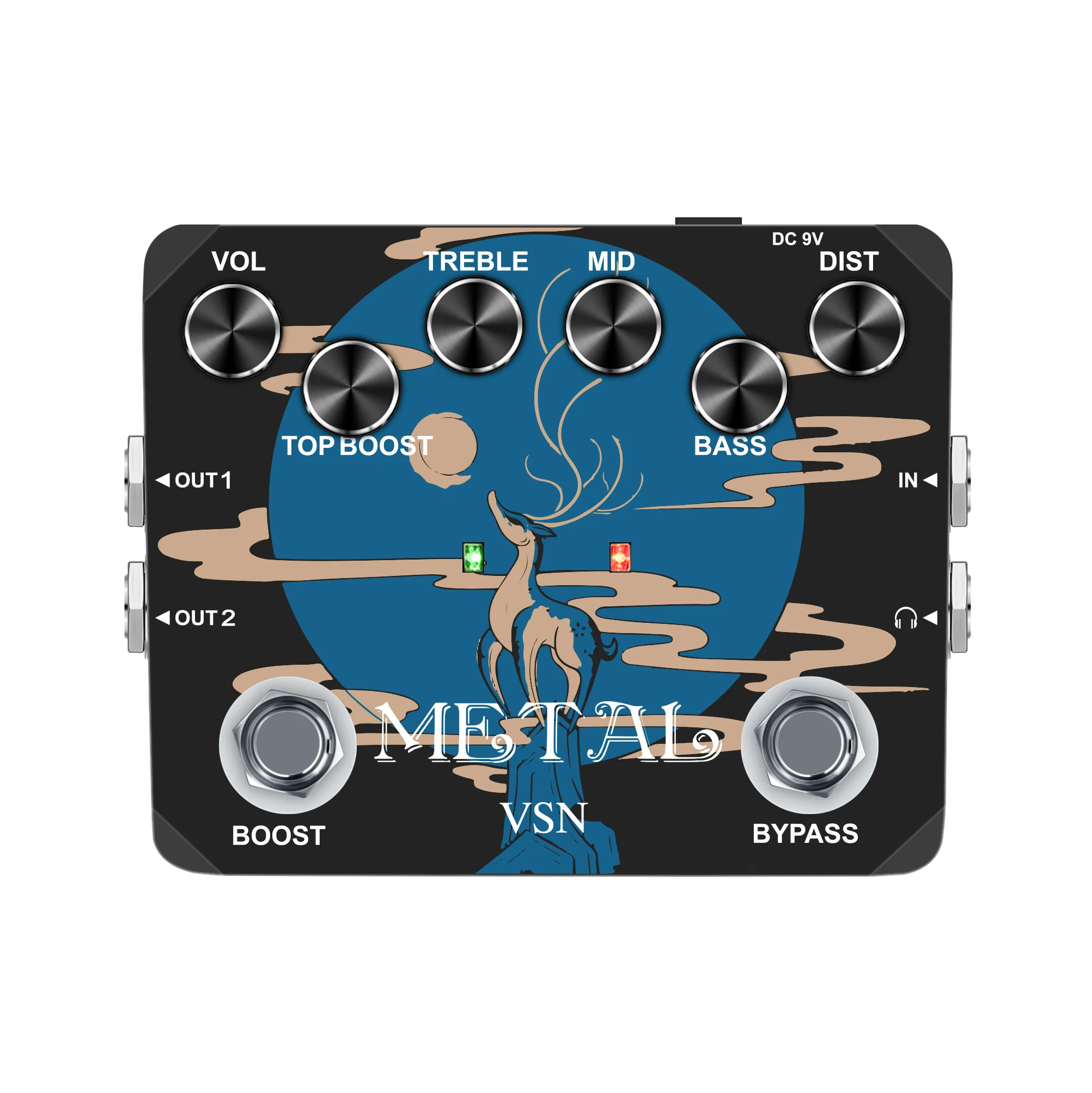 

VSN LTL-03 Metal 2.0 Version Guitar Effect Pedal With Traditional Metal Sounds Super Distortion Sound & Headphone True Bypass