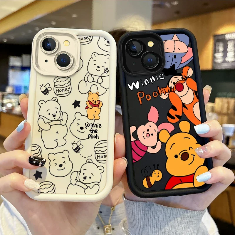 

Anime Winnie Pooh Disney Cartoon Phone Case For iPhone15 14 13 12 11 Pro Max 15 14 8 7 6 Plus X XS Max 8 7 6 Non-Slip Phone Case