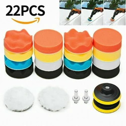 22 Pcs 3-inch Waxing Polishing Sponge Pad Kit Bendable Reusable For M10 Polisher Bits