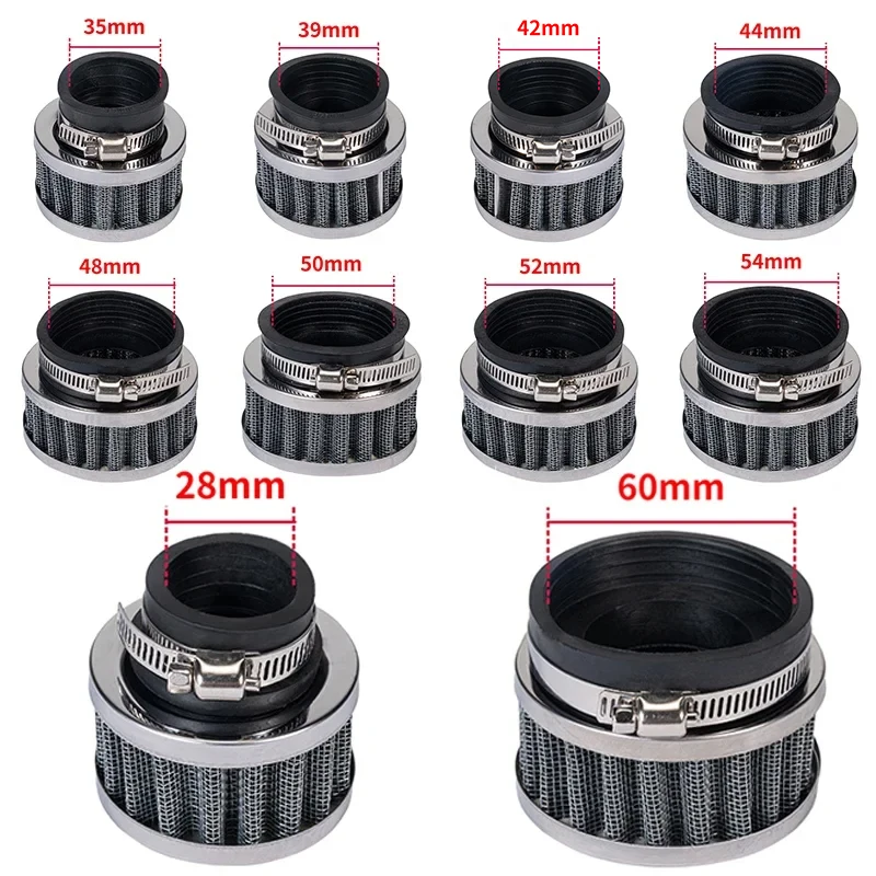 Universal Motorcycle Air Filter 28-60mm High Flow ATV Pit Dirt Bike Sports Intake for Honda Kawasaki Yamaha Moto Air Filter