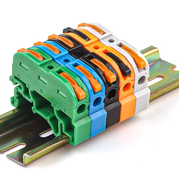 10pcs Din 레일 터미널 블록 와이어 커넥터 211 빠른 와이어 컴팩트 접합 도체 고속 케이블 커넥터 도체