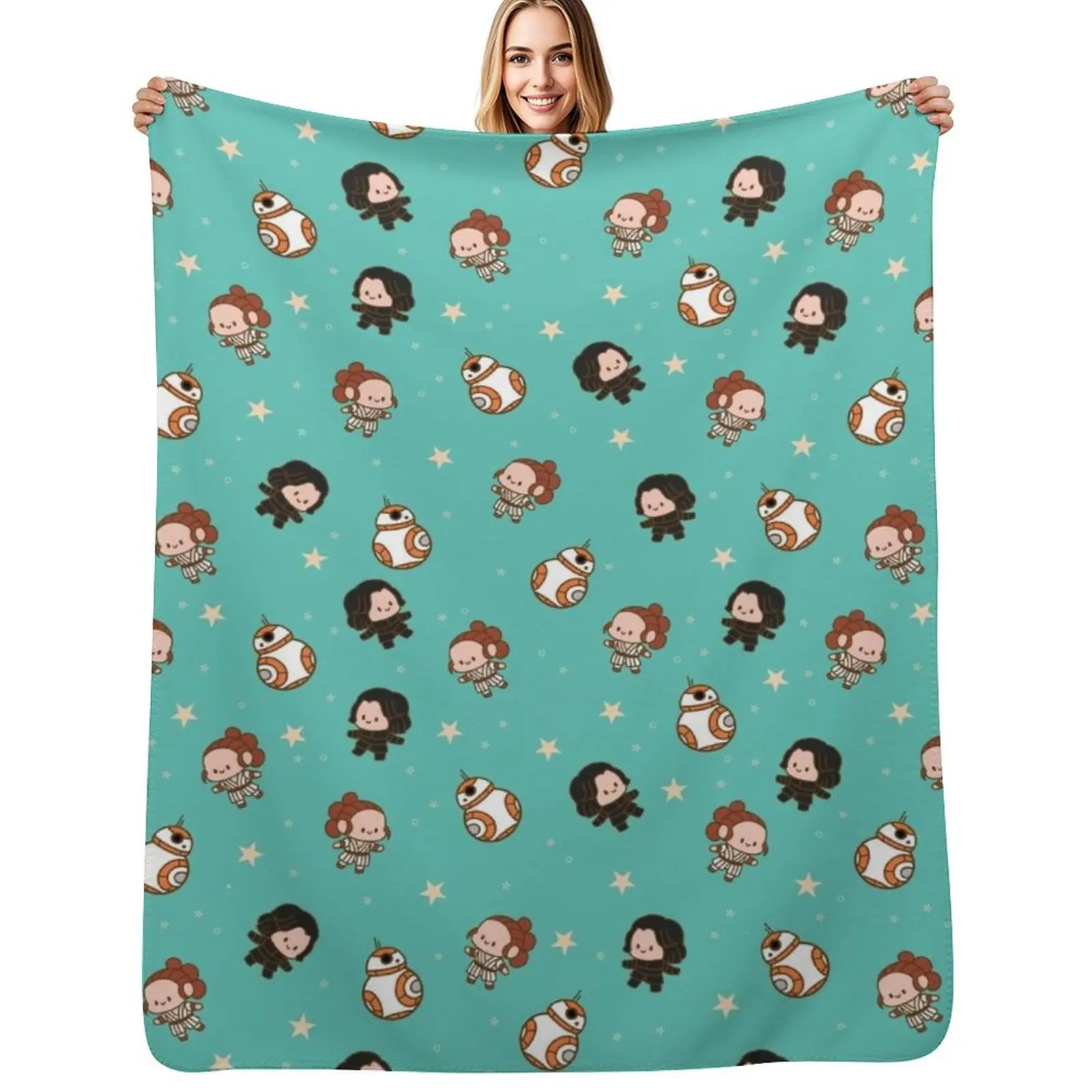 

Reylo Adventure - Green Throw Blanket Camping Decorative Beds Beautifuls Blankets