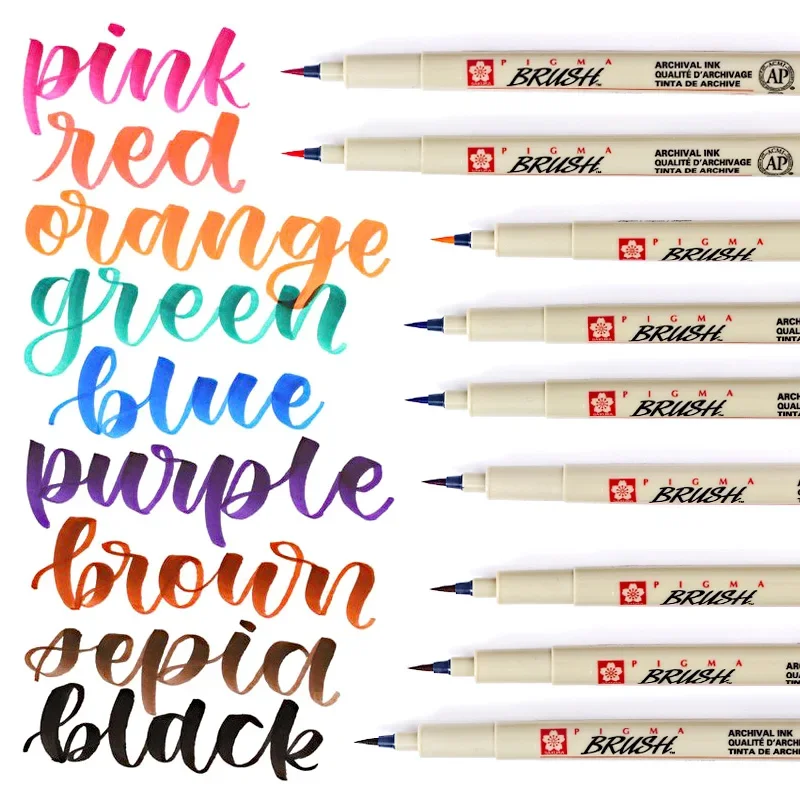 Japan SAKURA Soft Brush BR Comic Illustration Fine Line Pen Brush Strokes  Water Color Brush Pen 1PCS