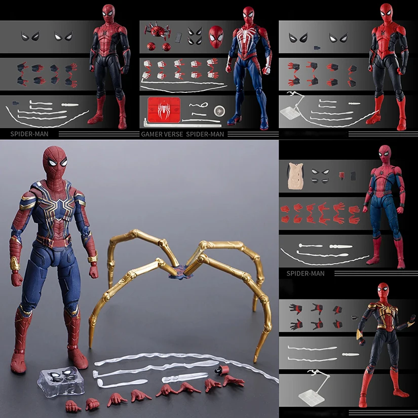 

Marvel Figure Shf Spiderman Game Edition Upgrade Suit Multi-version Collection Ornament Model Movable Joint Toy Birthday Gift